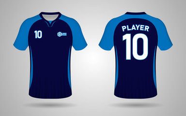 football shirt front and back template