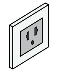 electric socket / vector and illustrator, isolated on white background
