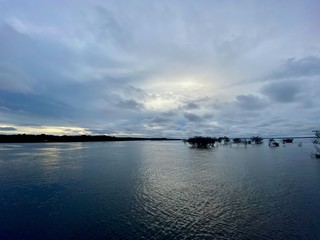 Fototapeta na wymiar Sunset at Black River in Manaus, Amazonas - Brazil.