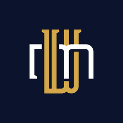 Initial Letter WM MW Monogram Logo Design