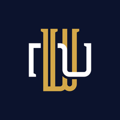 Initial Letter WN NW Monogram Logo Design