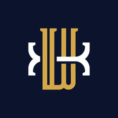 Initial Letter WX  XW Monogram Logo Design
