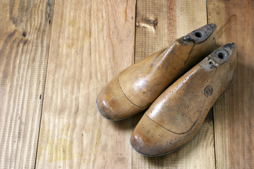 A pair of wooden shoe lasts
