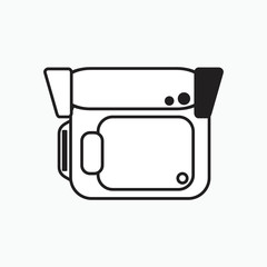 simple handycam icon illustration . Line vector. Isolate on white