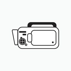 simple handycam icon illustration . Line vector. Isolate on white