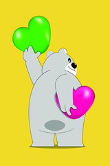 Cartoon design with bear and heart 
