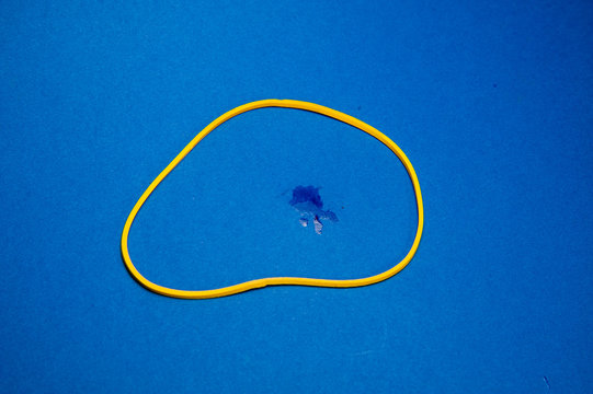 yellow elastic, and blue background