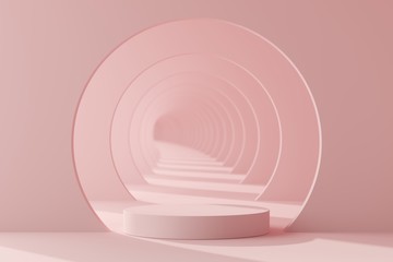 Obraz premium Abstract background, mock up scene geometry shape podium for product display. 3D rendering