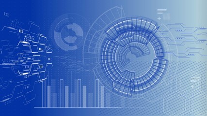 Abstract background with information space with hood elements, modern technology. Infographics.