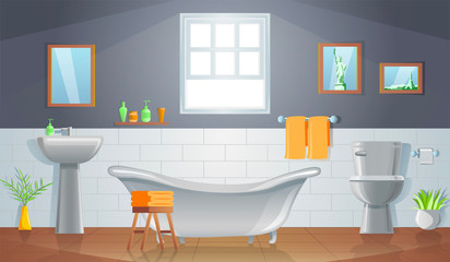 Plakat room decoration of bathroom with gradient design
