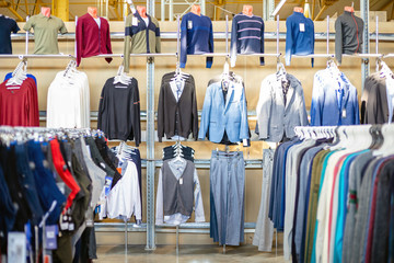 assortment of different clothes in the store
