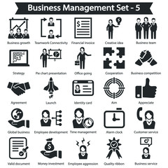 Business management Icon set 5 - Black series
