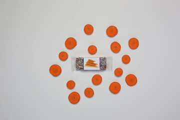 Cezerye background with carrot slices