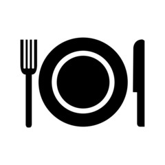 Crockery cutlery sign, symbol, Vector illustration