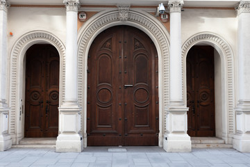 Door of large building in Vienna, Austria