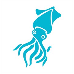 Squid vector silhouette. Abstract squid logo designs template
