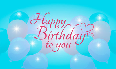 Colorful greeting card Happy Birthday to you