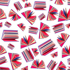 Fototapeta premium seamless pattern with red books