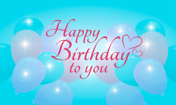 Colorful greeting card Happy Birthday to you