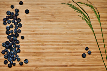 fresh blueberries on a wooden table