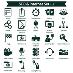 SEO & internet Icon set 2 - Black series