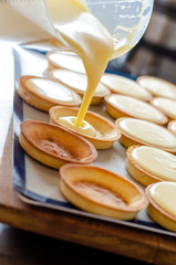 tart preparing on a plate from chef