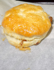 A tasty scene with freshly cooked fruit scones