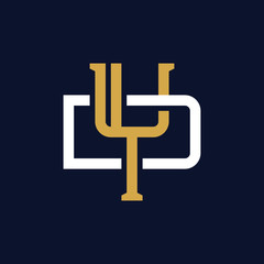 Initial Letter YD DY Monogram Logo Design