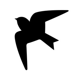 Swallow silhouette bird vector icon
