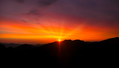 Obraz premium Colorful Sunrise Over Colorado Rocky Mountains