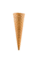 empty ice cream cones, isolated on white background