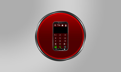 vector icon of a red phone