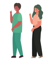 Fototapeta premium Male doctor and woman avatar vector design