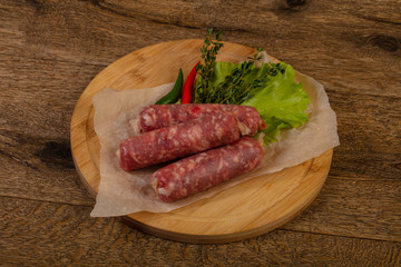 Raw pork sausages