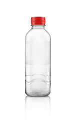 Plastic bottle of water isolated on a white background.