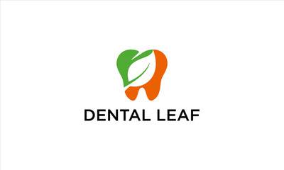 combination of dental and leaf logo design
