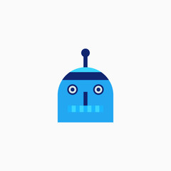 Robot head icon. Vector AI technology concept symbol or design element in flat style.