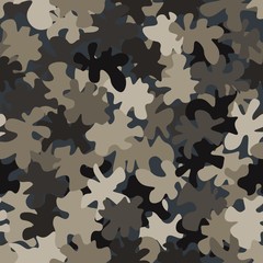 Brown color style abstract geometric fashion camouflage seamless pattern.