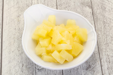 Marinated pineapple pieces