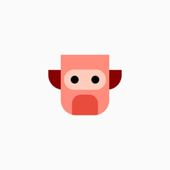 Fototapeta premium Robot head icon. Vector AI technology concept symbol or design element in flat style.