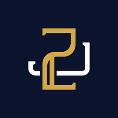 Initial Letter ZJ JZ Monogram Logo Design