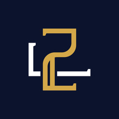 Initial Letter ZL LZ Monogram Logo Design