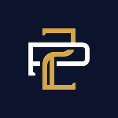 Initial Letter ZP PZ Monogram Logo Design