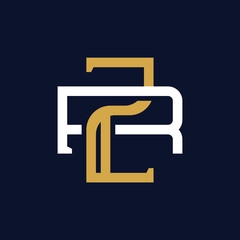 Initial Letter ZR RZ Monogram Logo Design