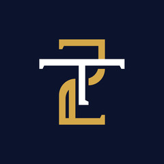 Initial Letter ZT TZ Monogram Logo Design