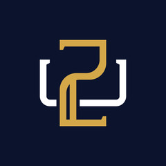 Initial Letter ZU UZ Monogram Logo Design