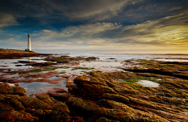 Landscape image with slankop lighthouse near Kommetjie, Cape Town, South Africa