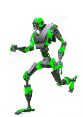 skull bot running in a white background