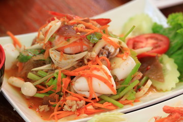 Papaya salad Thai food Healthy food