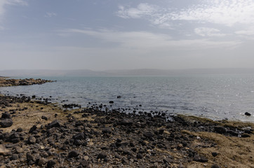 Fototapeta na wymiar Mar da Galiléia 2 - em Cafarnaum - Israel